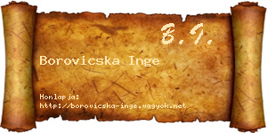 Borovicska Inge névjegykártya